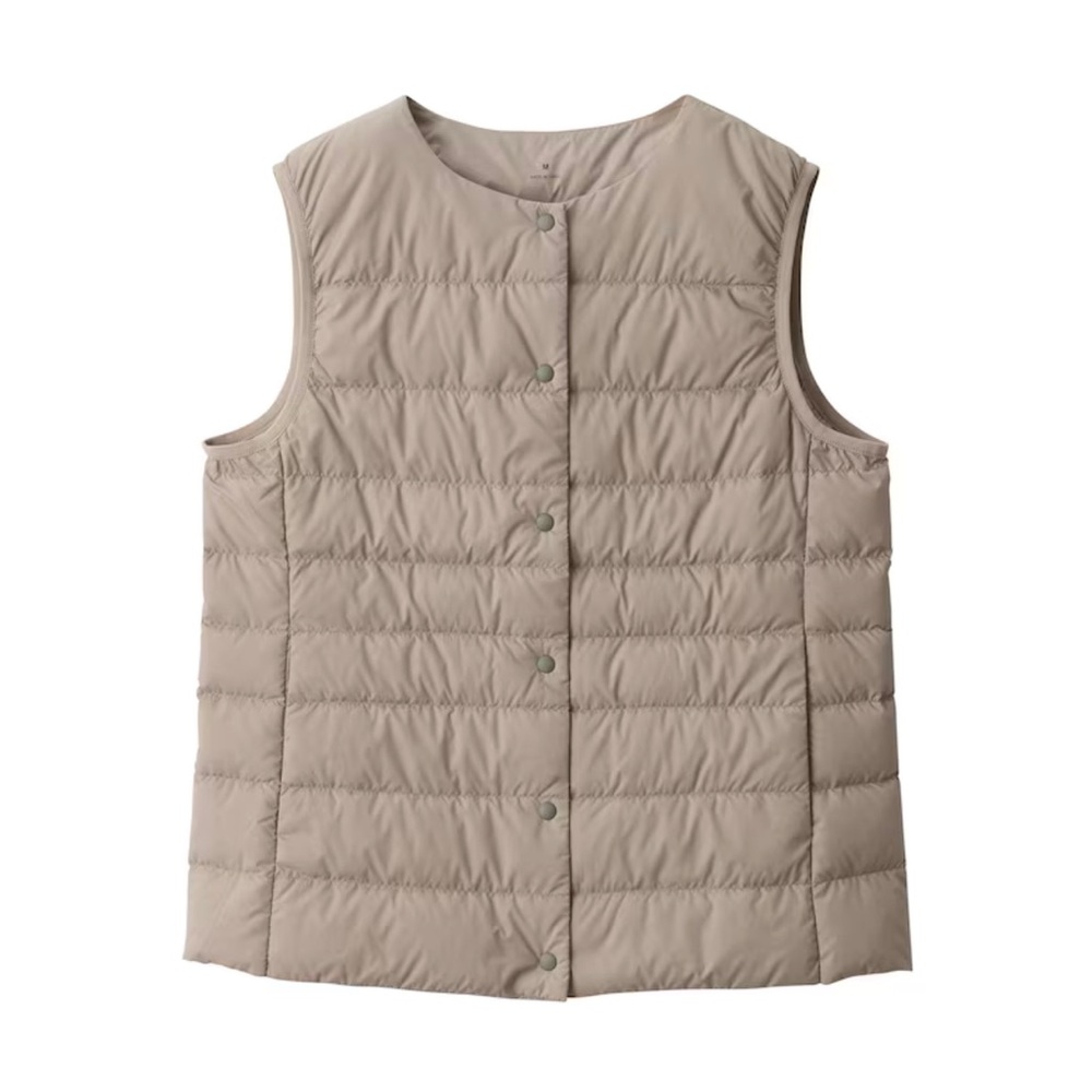 NWT Muji light weight down collarless vest